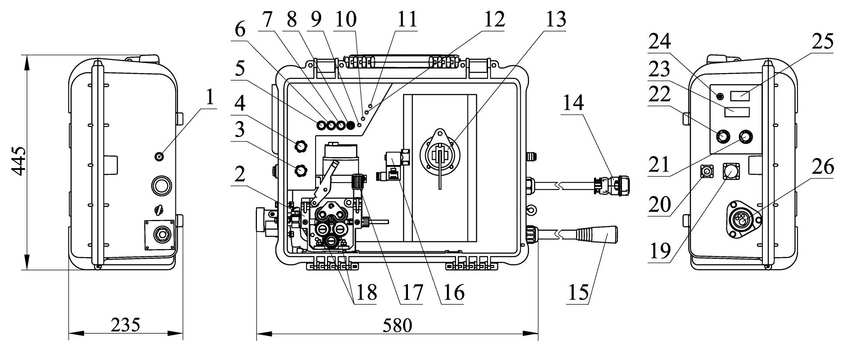 Общий вид, габаритные размеры и масса подающего механизма пдго-511 «ВЕЗДЕХОД»