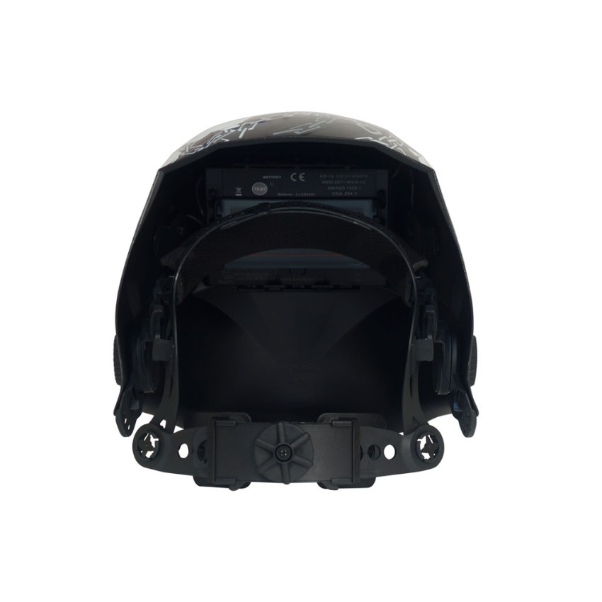 Aurora SUN-7 CHAIN, Маска сварщика с увеличенным светофильтром_вид сзади