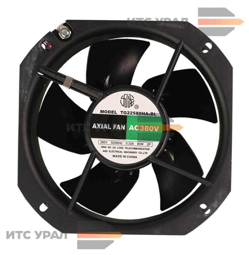 Вентилятор TG22580HA6BL, 220х220х80 мм, AC 380V, 0,32A, 80Вт, 2 фазы