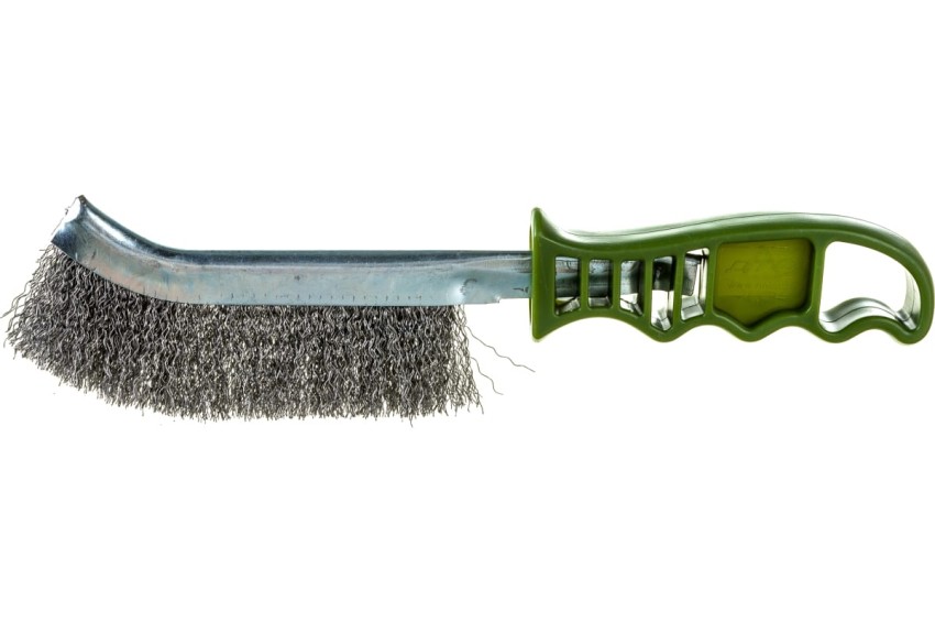 Щетка с пластиковой рукояткой, стальная щетина (270211)