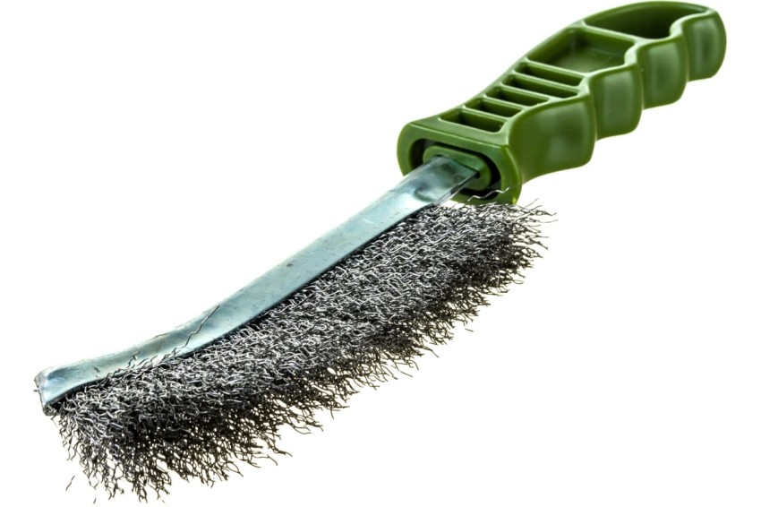 Щетка с пластиковой рукояткой, стальная щетина (270211)