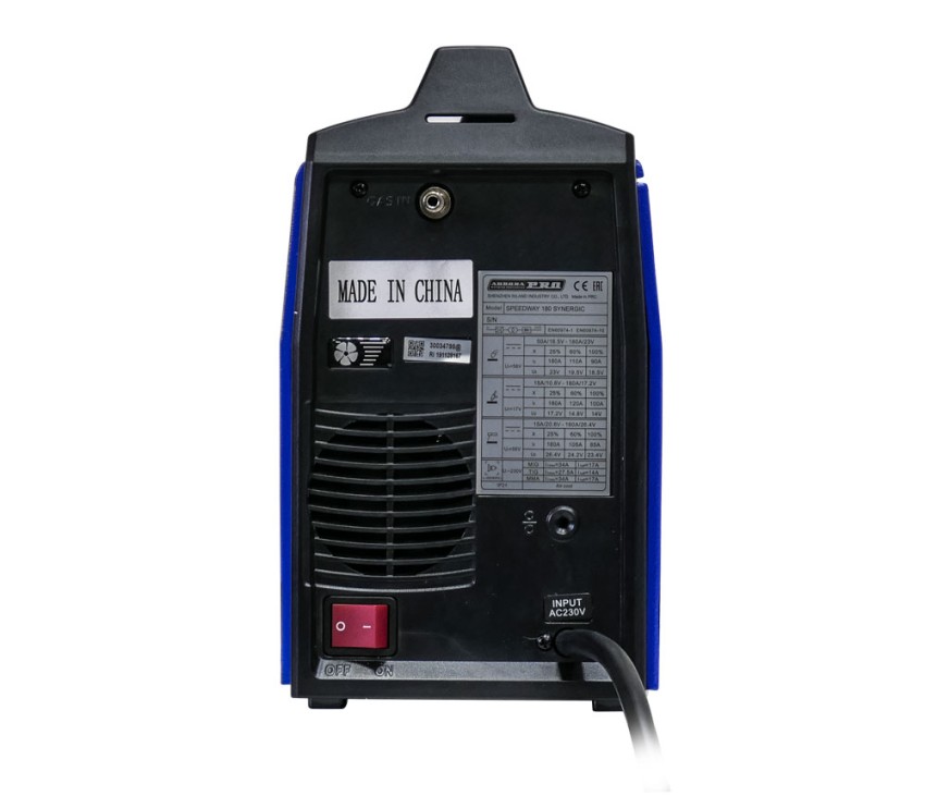 Aurora PRO SPEEDWAY 180 IGBT SYNERGIC (MIG/MAG+MMA+TIG lift) тыльная сторона