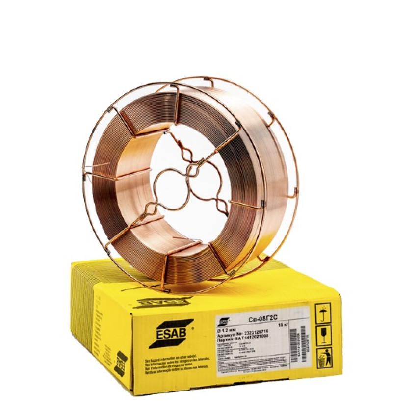 ESAB Св-08Г2С д.1,2 мм (каркас КS300 18 кг), Проволока сварочная омедненная сплошного сечения