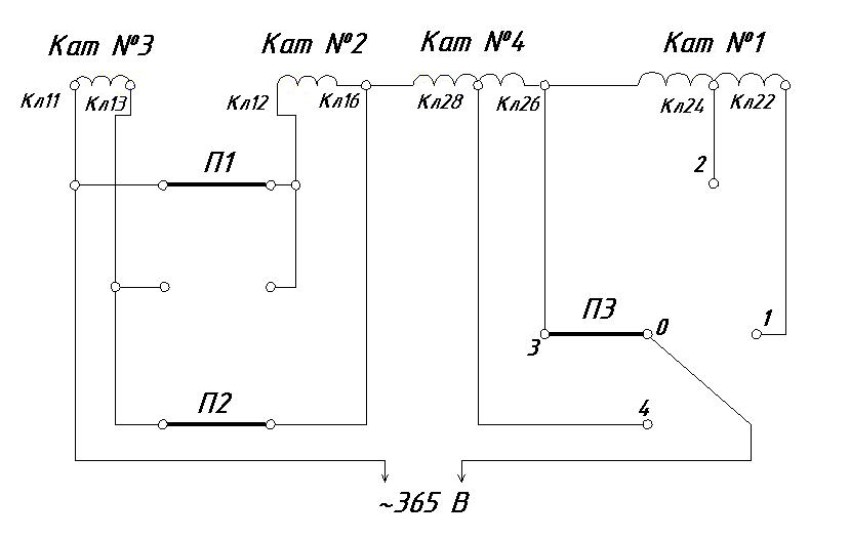 Схема переключений первичной обмотки
