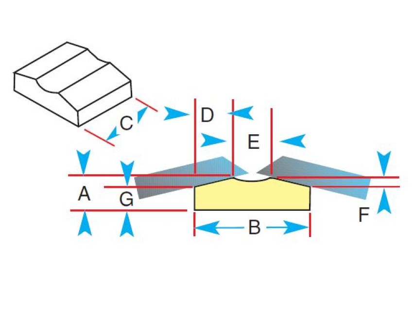 Геометрические размеры подкладки 1G61 KATBAK (схема)