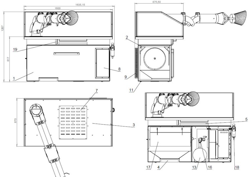 Общий внешний вид и габаритные размеры сварочного стола Енисей