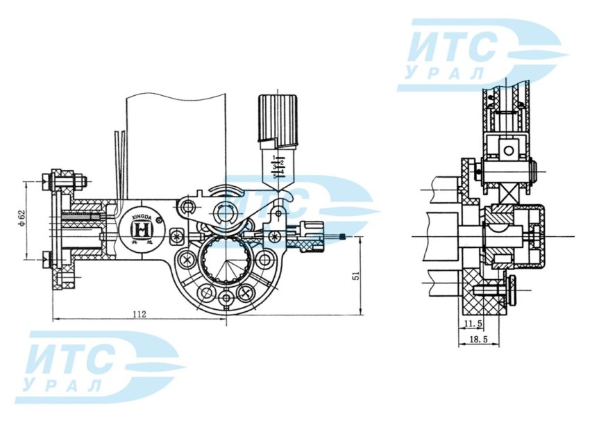 Габаритные размеры привода SSJ-18
