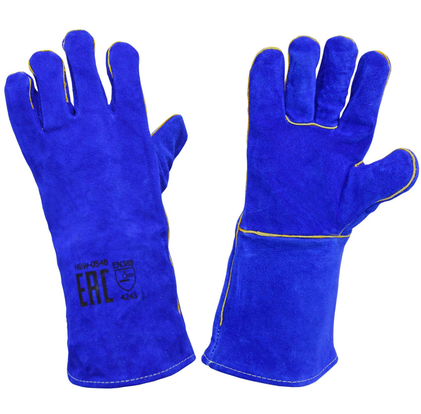 Краги спилковые ТРЭК синий