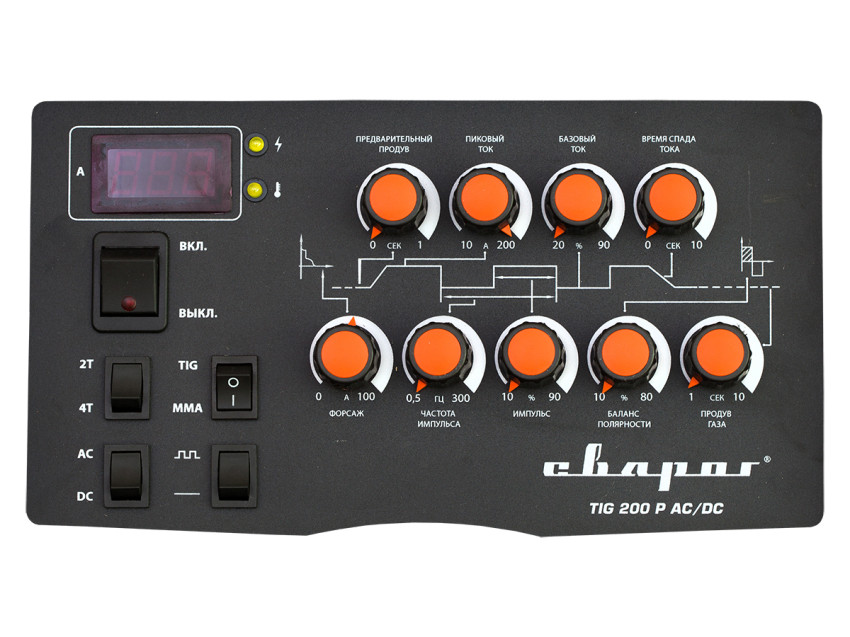 TECH TIG 200 P ACDC (E101), Установка для аргонодуговой сварки_панель управления