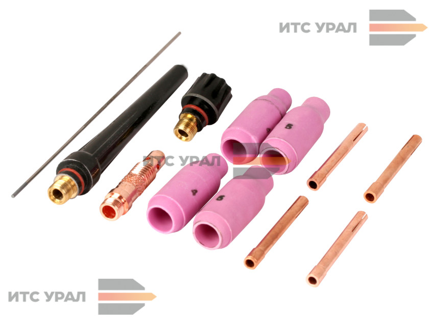 TIG-200P AС/DC_ЗИП: сопла, цанга, корпус цанги, электрод, заглушка длинная и короткая
