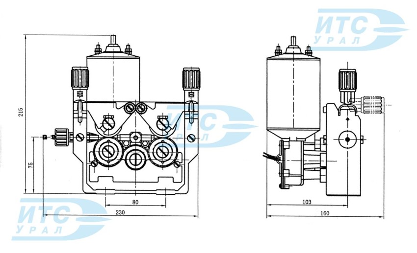 Габаритные размеры привода SSJ-11