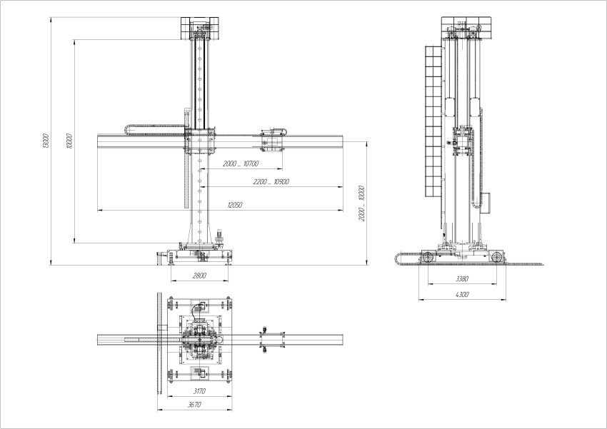 Колонна сварочная двухстоечная_габариты
