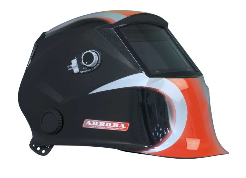 Маска с автоматическим светофильтром  Aurora SUN-7 "Хамелеон" черно-красная