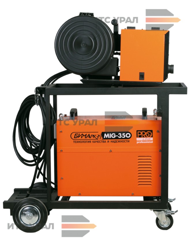 Тележка для полуавтомата сварочного БИМАрк MIG-350/500 «Низкая»_с оборудованием_вид сбоку