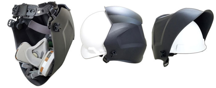 Aurora SUN-9 CARBON, Маска сварщика с каской