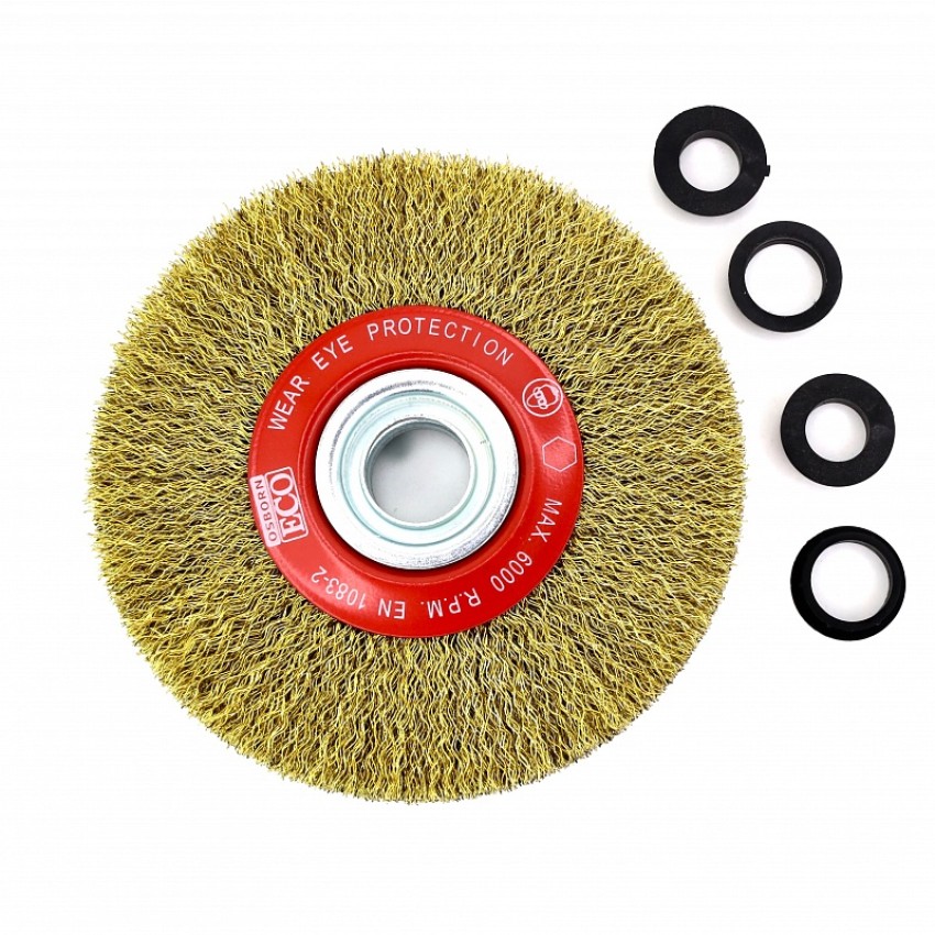 №522.061-0008 Щетка дисковая Д100хМ16х20х0,3 латунированная стальная проволока аналог OSBORN