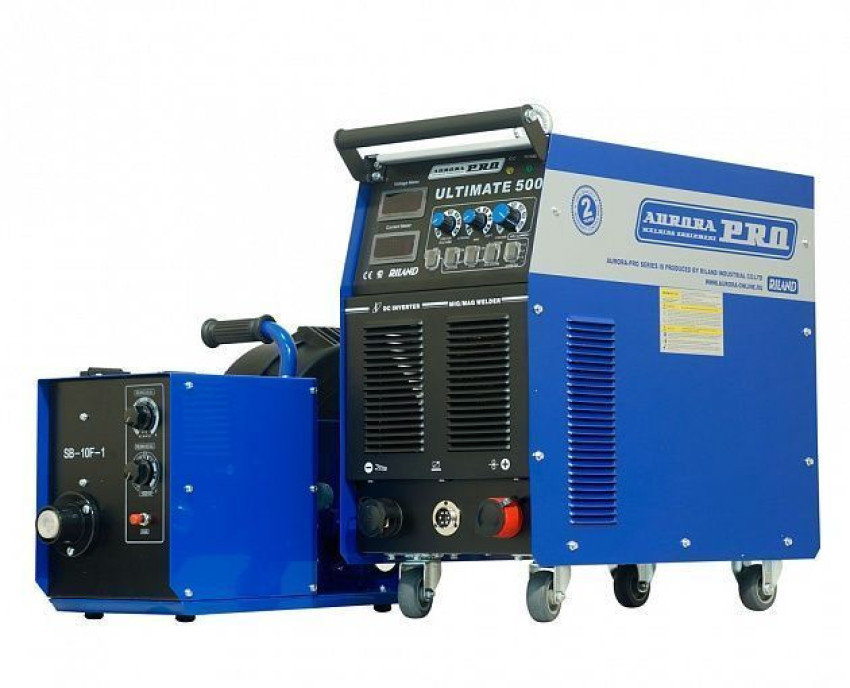 AuroraPRO ULTIMATE 500 INDUSTRIAL (MIG/MAG+MMA) (500А, 380В), Инверторный сварочный полуавтомат с выносным подающим механизмом